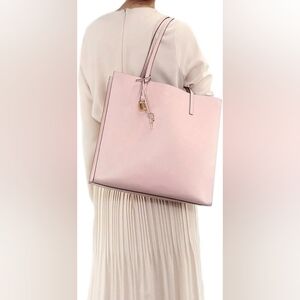 Marc Jacobs Blush Pink Leather Tote with Gold Charm